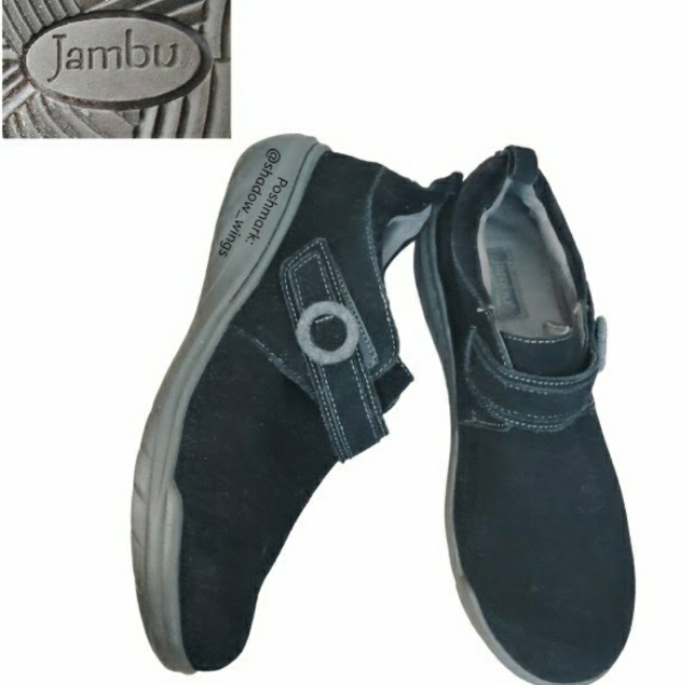 Jambu Fennel Oxford Slip Ons / Size 8M Black Suede Moc Style Flats
